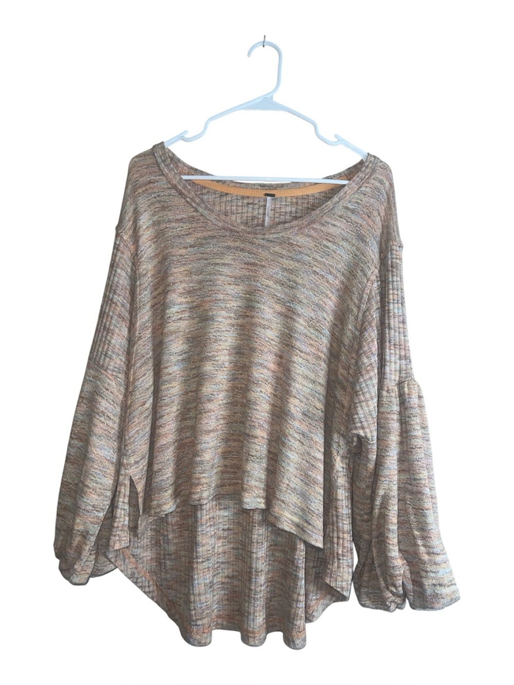 Free People Space-Dyed Relaxed High-Low Hem Tunic Top Sz S